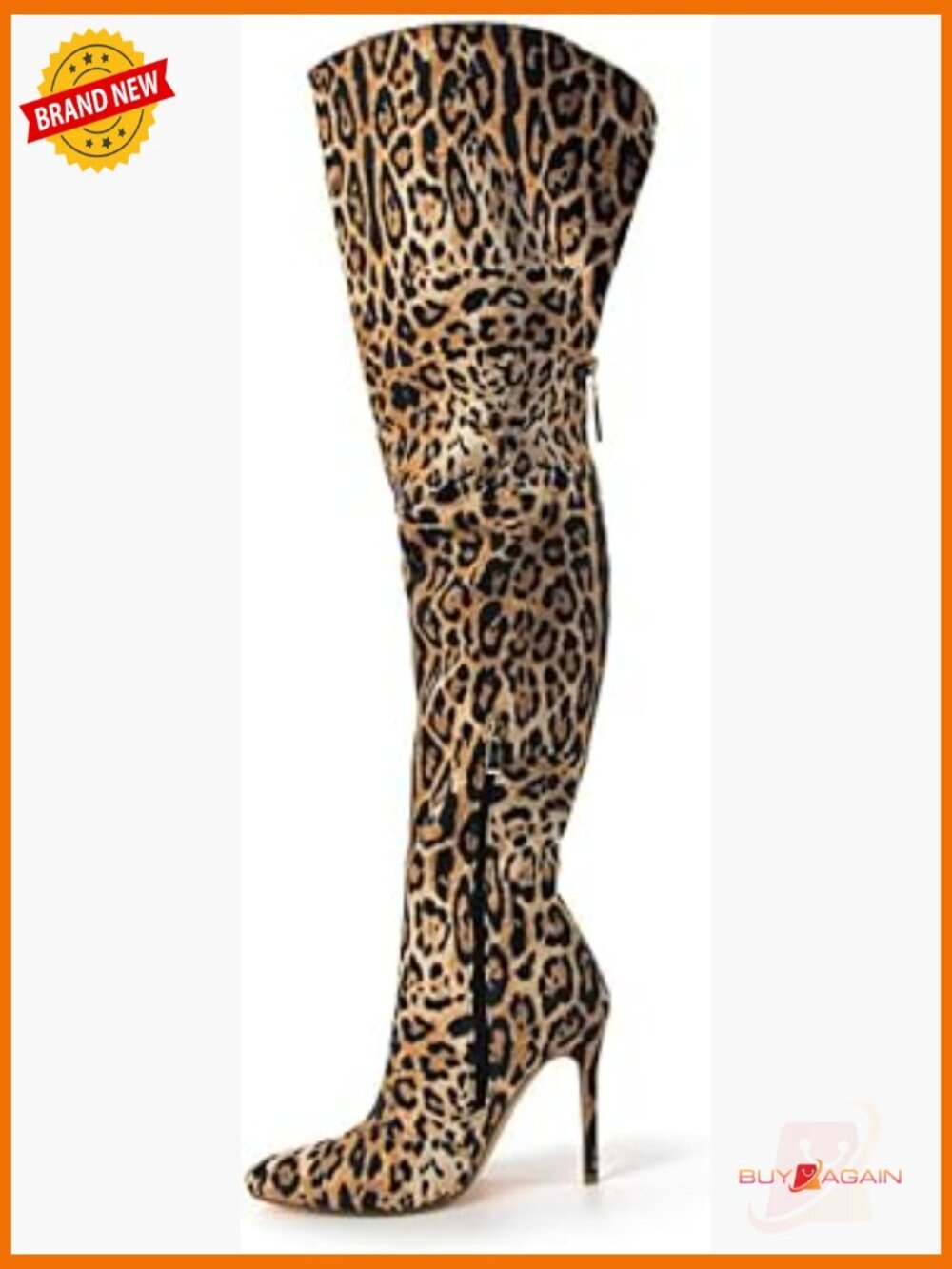 Over the Knee Thigh High Heeled Boots Pointed Toe Side Zipper